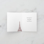 ばら色色のヴィンテージのエッフェル塔私です 招待状 (内部)