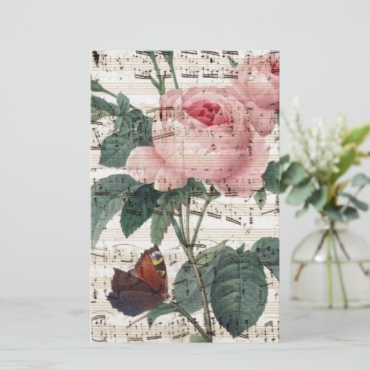 ばら色音楽 便箋 (スタンド正面)