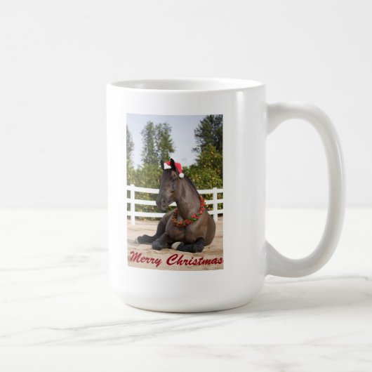ばん馬のクリスマスのマグ コーヒーマグカップ (右)
