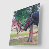 ばん馬の柱時計 スクエア壁時計 (傾斜)