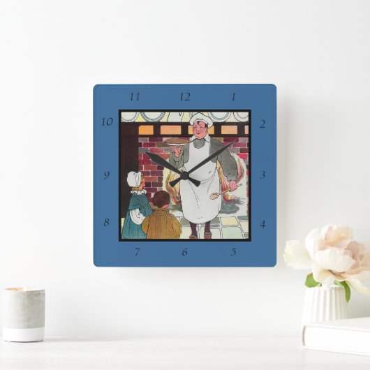 ぱっとケーキ、ぱっとケーキ、ベーカーの男 スクエア壁時計 (ホーム)