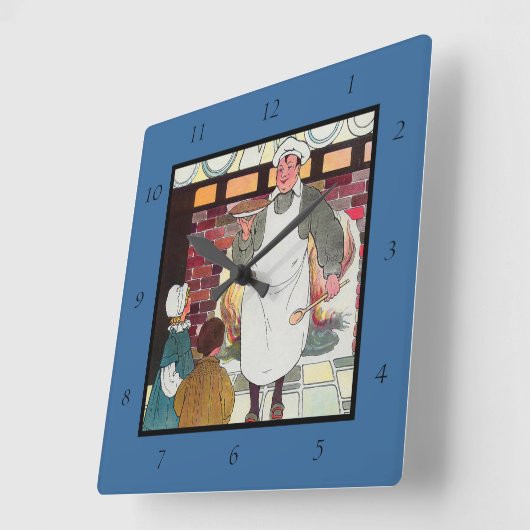 ぱっとケーキ、ぱっとケーキ、ベーカーの男 スクエア壁時計 (傾斜)