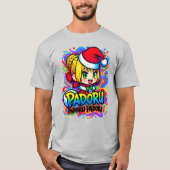 ぱどるちびサンタ アニメペイントスプラッター Tシャツ (正面)