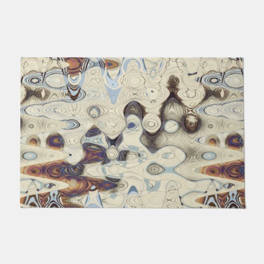 ぱりっとしたレトロパターン ドアマット (正面)