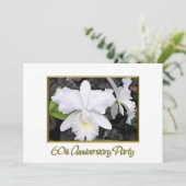 ぱりっとした白い蘭の記念パーティー60 招待状 (スタンド正面)