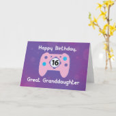 ひい孫の16歳の誕生日 ゲーマー カード (黄色い花)