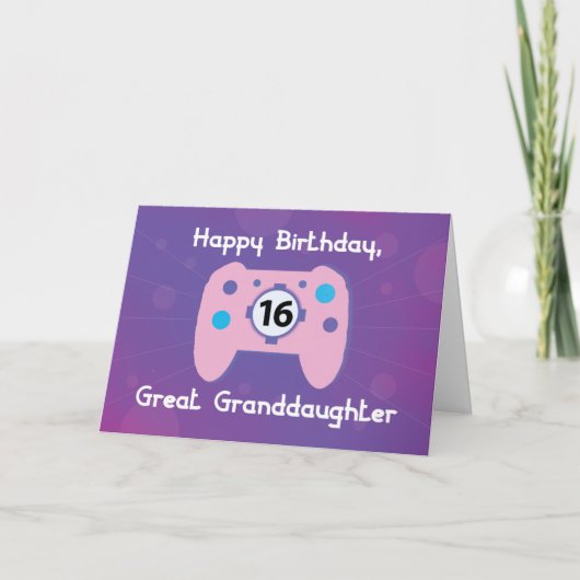 ひい孫の16歳の誕生日 ゲーマー カード (正面)