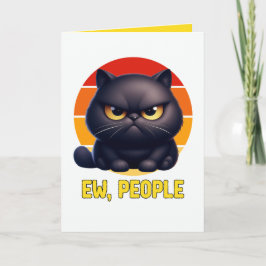 ひきこもりのための黒猫のサルカスティックなデザイン カード