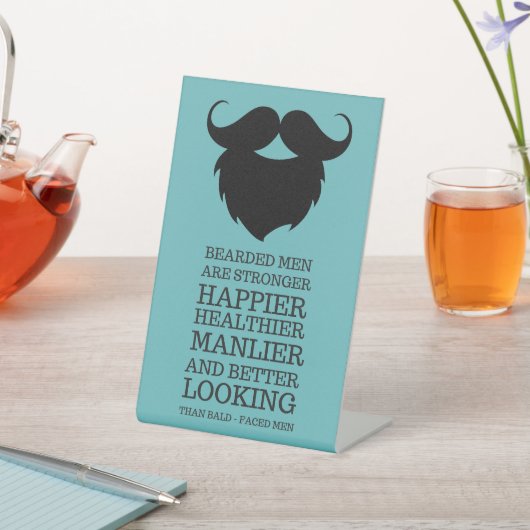 ひげおもしろいつき男性引用文 台座サイン (インサイチュ)