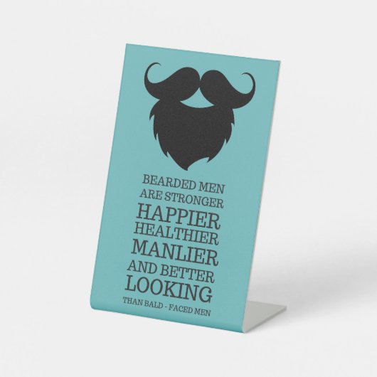 ひげおもしろいつき男性引用文 台座サイン (正面)
