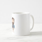 ひげおもしろいひげ男のキャリカチュアMUG -パパ夫BF コーヒーマグカップ (正面右)