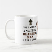 ひげおもしろいひげ男のキャリカチュアMUG -パパ夫BF コーヒーマグカップ (左)