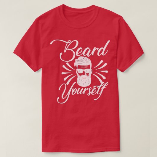 ひげおもしろいギフトひげ自分自身4 Tシャツ (デザイン正面)