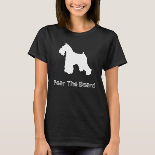 ひげおもしろいシュナウザー愛犬家が救助を恐れる Tシャツ (正面)