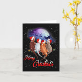 ひげおもしろい付きドラゴンクリスマスティーメリーバスケット カード (黄色い花)