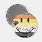 ひげおもしろい付きハッピーゲイベアプライド国旗 マグネット (正面/裏面)