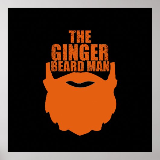 ひげおもしろい引用文ジンジャーヒゲ男 ポスター (正面)