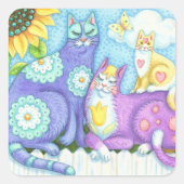 ひげおよびのどを鳴らす音のCATの友人のステッカーシート スクエアシール (正面)