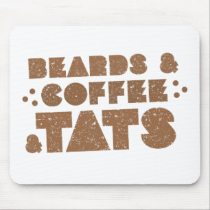 ひげおよびコーヒーおよびtats マウスパッド