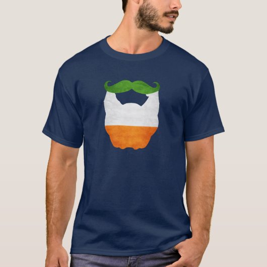 ひげおよび髭のアイルランド人の旗 Tシャツ (正面)