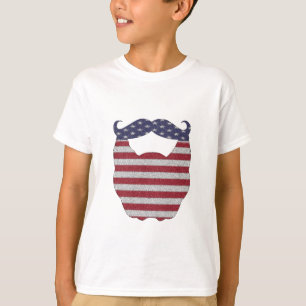 ひげおよび髭の米国旗 Tシャツ