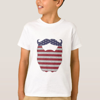 ひげおよび髭の米国旗 Tシャツ