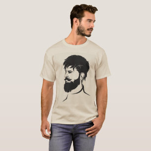 ひげが付いているヒップスターの男性の姿 Tシャツ