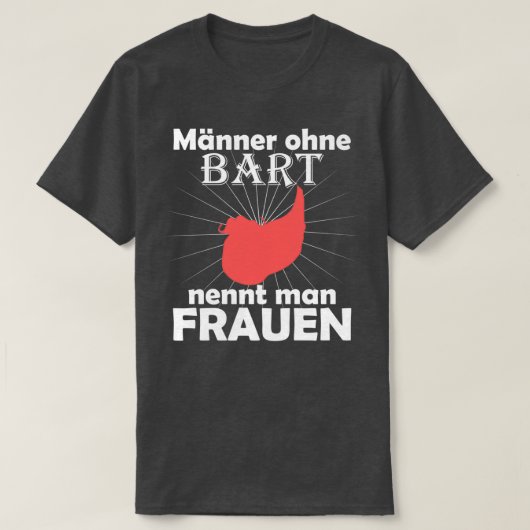 ひげことわざひげ男のフルヒゲ Tシャツ (デザイン正面)