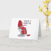 ひげそりと髪型 カード (黄色い花)