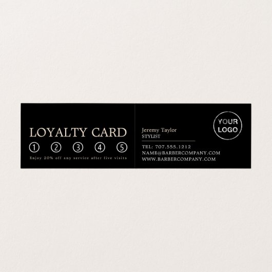 ひげそりを閉じる、メンズ理容師、ロイヤリティカード、 名刺 (内部フラット)