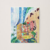 ひげそりアイスタンドを持つサンタ ジグソーパズル (縦)