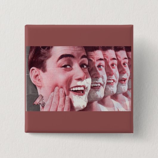 ひげそり世代 缶バッジ (正面)