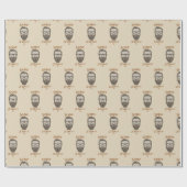 ひげそり&アヘアカットレトロ理容師ショップグラフィックタイプW ラッピングペーパー (フラット)