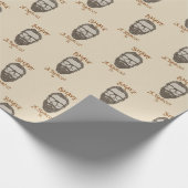 ひげそり&アヘアカットレトロ理容師ショップグラフィックタイプW ラッピングペーパー (角)