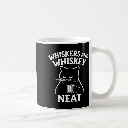 ひげとおしゃれな面白い猫好きの飲み助 コーヒーマグカップ (右)