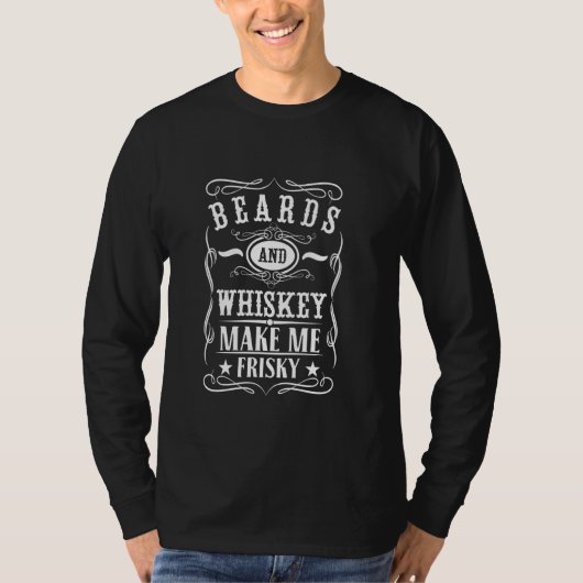 ひげとウイスキーでフリカリ Tシャツ (正面)