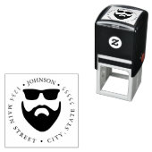 ひげとサングラス戻りラベル セルフインキングスタンプ (インサイチュ)