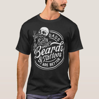 ひげとタトゥーのお父さんパパ父の日おもしろグッズ Tシャツ