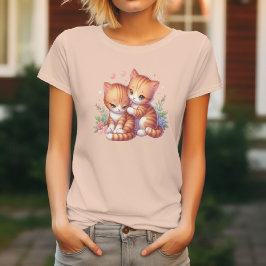 ひげとチャームかわいい猫 Tシャツ