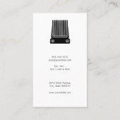 ひげとヘアカットの理容師 |木製レザートリム 名刺 (裏面)