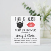 ひげと唇のカップルウェディングシャワー 招待状 (スタンド正面)