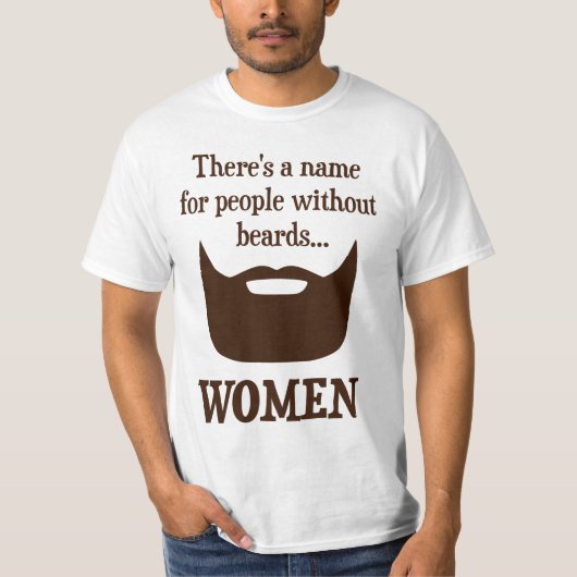 ひげなしに人々の名前があります… 女性 Tシャツ (正面)