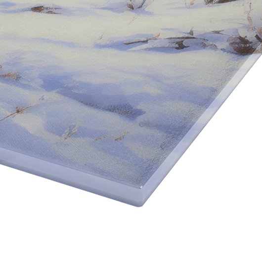 ひげのあるコリーで雪のクリスマスを過ごす カッティングボード (角)