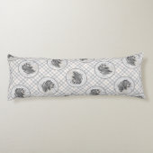 ひげのあるコリーベアディーブラックスケッチかわいいドッグアート ボディピロー (裏面)