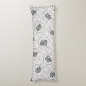 ひげのあるコリーベアディーブラックスケッチかわいいドッグアート ボディピロー (裏面 (縦))