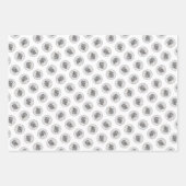 ひげのあるコリーベアディーブラックスケッチかわいいドッグアート ラッピングペーパーシート (正面2)