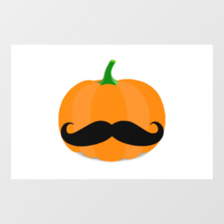 ひげのあるハロウィンのパンプキン ウィンドウサイン