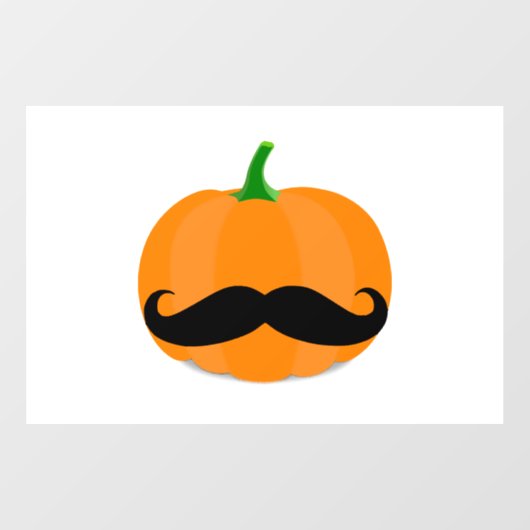 ひげのあるハロウィンのパンプキン ウィンドウサイン (シート)