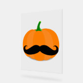 ひげのあるハロウィーンのカボチャ アクリルサイン (傾斜)