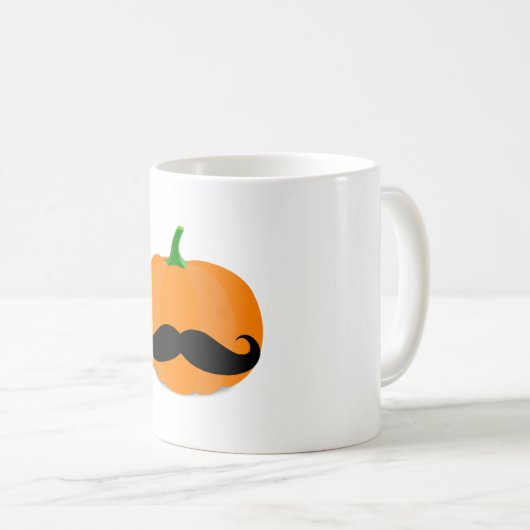 ひげのあるハロウィーンのカボチャ コーヒーマグカップ (正面右)